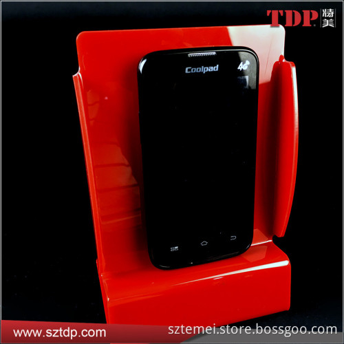 Factory Directly Custom Red Slanted Cellphone Acrylic Display Stand
